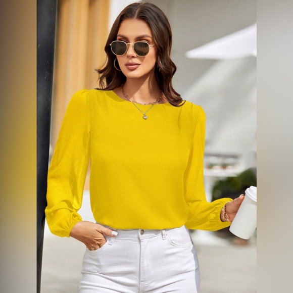 Classic Charm Long Balloon Sleeve Blouses - Picture 2 of 4